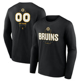 NHL Black Boston Bruins Personalized Name & Number Midfielder Long Sleeve T-Shirt