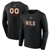 NHL Black Minnesota Wild Personalized Name & Number Midfielder Long Sleeve T-Shirt