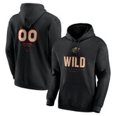 NHL Black Minnesota Wild Personalized Name & Number Midfielder Pullover Hoodie