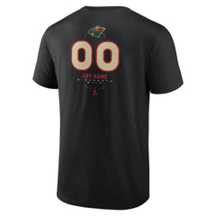 NHL Black Minnesota Wild Personalized Name & Number Midfielder T-Shirt