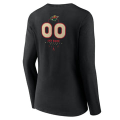 NHL Black Minnesota Wild Women's Personalized Name & Number Midfielder Long Sleeve V-Neck T-Shirt