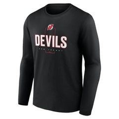 NHL Black New Jersey Devils Personalized Name & Number Midfielder Long Sleeve T-Shirt