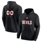 NHL Black New Jersey Devils Personalized Name & Number Midfielder Pullover Hoodie