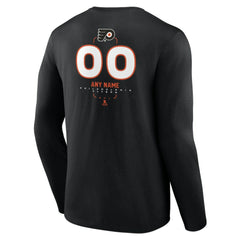 NHL Black Philadelphia Flyers Personalized Name & Number Midfielder Long Sleeve T-Shirt