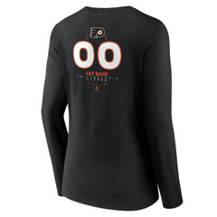 NHL Black Philadelphia Flyers Women's Personalized Name & Number Midfielder Long Sleeve V-Neck T-Shirt