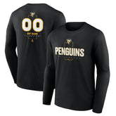 NHL Black Pittsburgh Penguins Personalized Name & Number Midfielder Long Sleeve T-Shirt