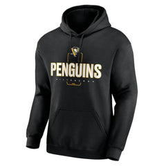 NHL Black Pittsburgh Penguins Personalized Name & Number Midfielder Pullover Hoodie