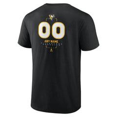 NHL Black Pittsburgh Penguins Personalized Name & Number Midfielder T-Shirt