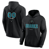 NHL Black San Jose Sharks Personalized Name & Number Midfielder Pullover Hoodie