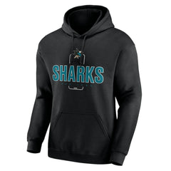 NHL Black San Jose Sharks Personalized Name & Number Midfielder Pullover Hoodie