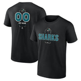 NHL Black San Jose Sharks Personalized Name & Number Midfielder T-Shirt