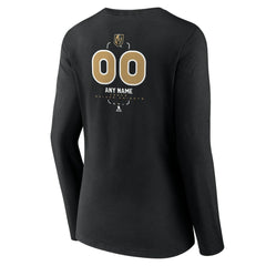 NHL Black Vegas Golden Knights Women's Personalized Name & Number Midfielder Long Sleeve V-Neck T-Shirt