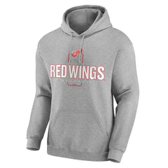 NHL Gray Detroit Red Wings Personalized Name & Number Midfielder Pullover Hoodie