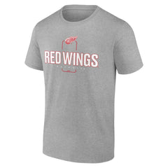 NHL Gray Detroit Red Wings Personalized Name & Number Midfielder T-Shirt