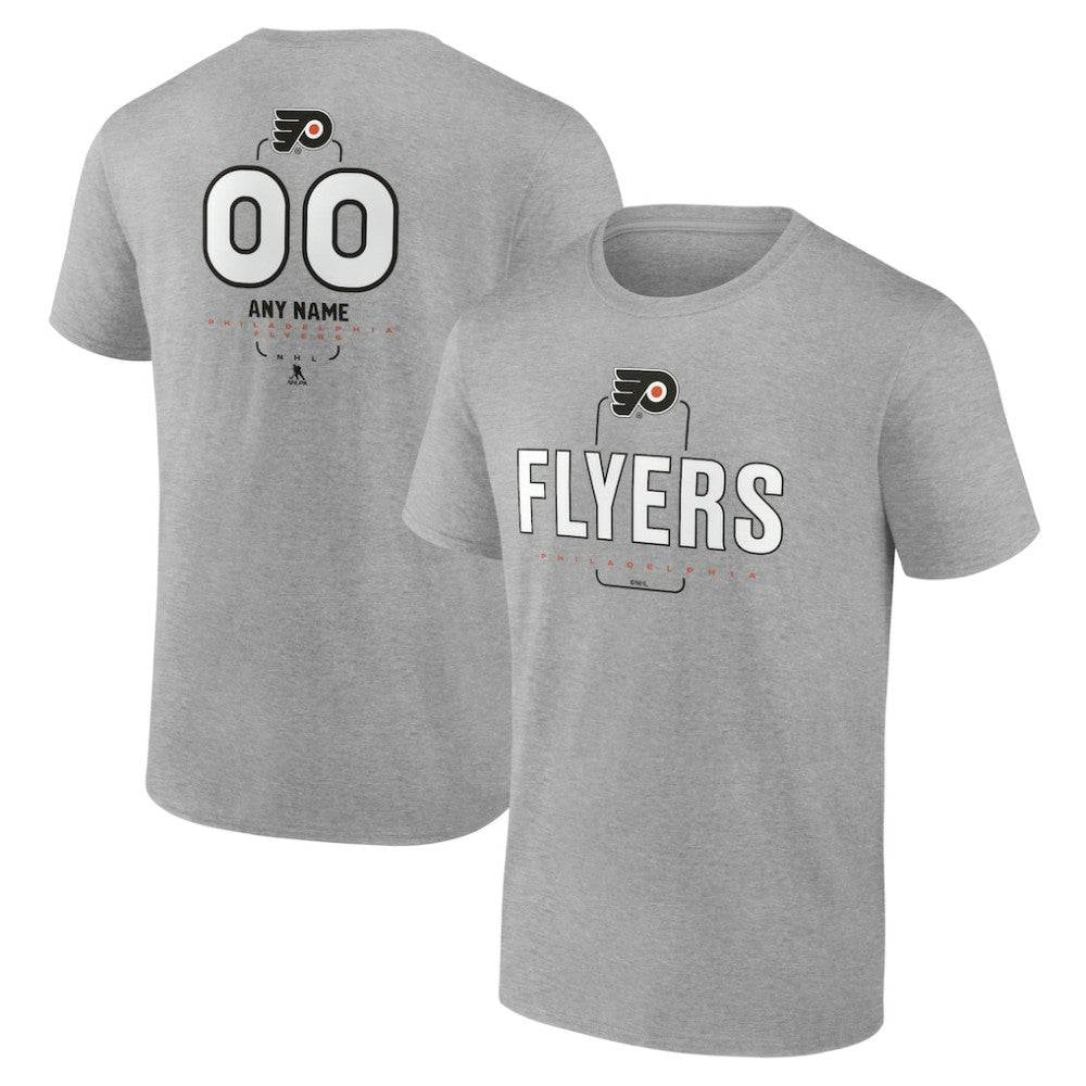NHL Gray Philadelphia Flyers Personalized Name & Number Midfielder T-Shirt