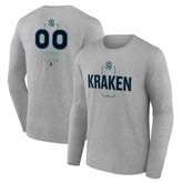 NHL Gray Seattle Kraken Personalized Name & Number Midfielder Long Sleeve T-Shirt