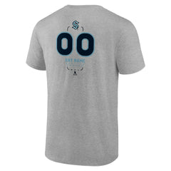 NHL Gray Seattle Kraken Personalized Name & Number Midfielder T-Shirt