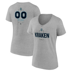 NHL Gray Seattle Kraken Women's Personalized Name & Number Midfielder V-Neck T-Shirt