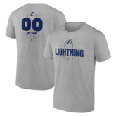 NHL Gray Tampa Bay Lightning Personalized Name & Number Midfielder T-Shirt