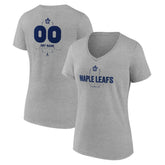 NHL Gray Toronto Maple Leafs Women's Personalized Name & Number Midfielder V-Neck T-Shirt