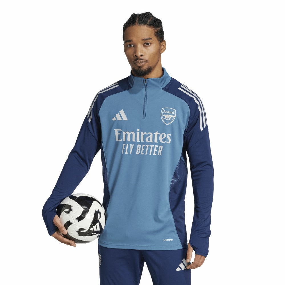 Arsenal 2025/26 AEROREADY Raglan Quarter-Zip Training Top - Adidas Light Blue