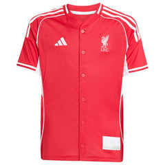 Liverpool Youth Full-Button Baseball Jersey - Adidas Red