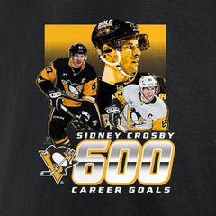 NHL Black Sidney Crosby Pittsburgh Penguins 600 Career Goals T-Shirt
