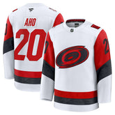 NHL White Sebastian Aho Carolina Hurricanes Fanatics Away Premium Jersey