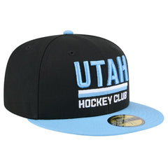 NHL Black/Light Blue Utah Mammoth New Era Lockup 1st Season 59FIFTY Fitted Hat