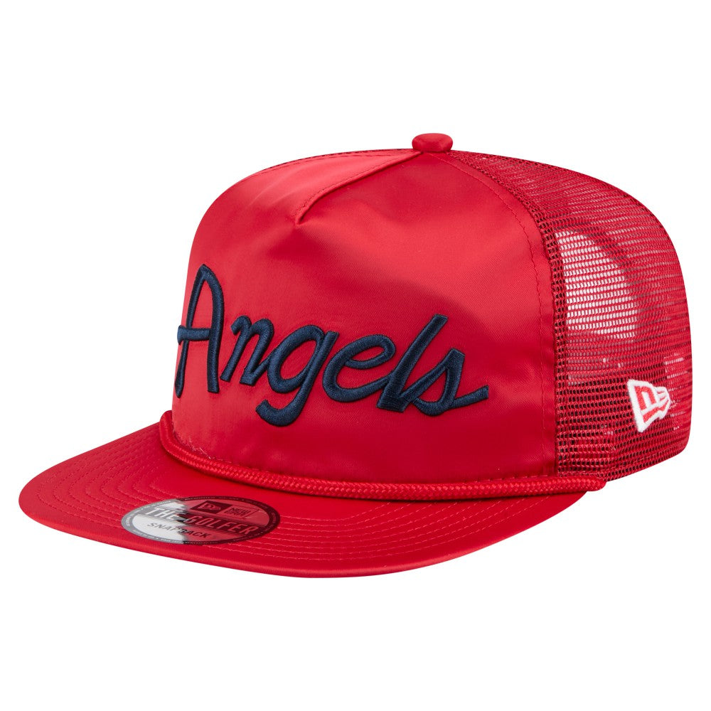 MLB Los Angeles Angels New Era Retro Satin Script Golfer Adjustable Hat