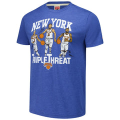 NBA Josh Hart/Mikal Bridges/Jalen Brunson New York Knicks Homage Unisex Triple Threat Tri-Blend T-Shirt