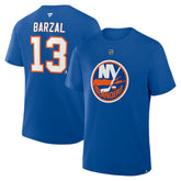 NHL Royal Mathew Barzal New York Islanders Fanatics Authentic Stack Name & Number T-Shirt