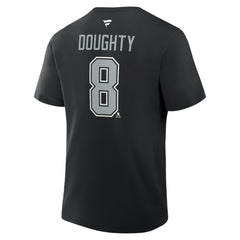 NHL Black Drew Doughty Los Angeles Kings Fanatics Authentic Stack Name & Number T-Shirt