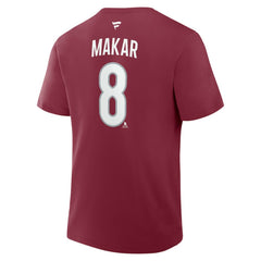 NHL Burgundy Cale Makar Colorado Avalanche Fanatics Authentic Stack Name & Number T-Shirt
