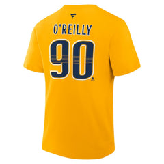 NHL Gold Ryan O'Reilly Nashville Predators Fanatics Authentic Stack Name & Number T-Shirt