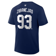 NHL Navy Mika Zibanejad New York Rangers Fanatics Authentic Stack Name & Number T-Shirt