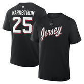 NHL Black Jacob Markstrom New Jersey Devils Fanatics Authentic Stack Name & Number T-Shirt