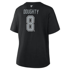 NHL Black Drew Doughty Los Angeles Kings Fanatics Women's Authentic Stack Name & Number T-Shirt