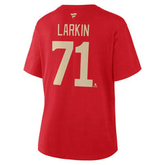 NHL Red Dylan Larkin Detroit Red Wings Fanatics Women's Authentic Stack Name & Number T-Shirt
