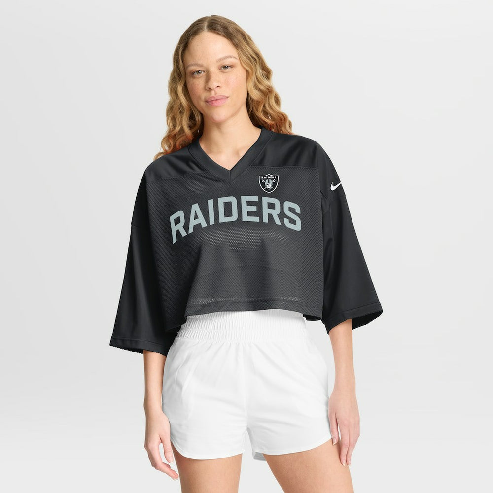 Women's Primetime Cropped Mesh Dri-FIT Fashion Jersey - Las Vegas Raiders