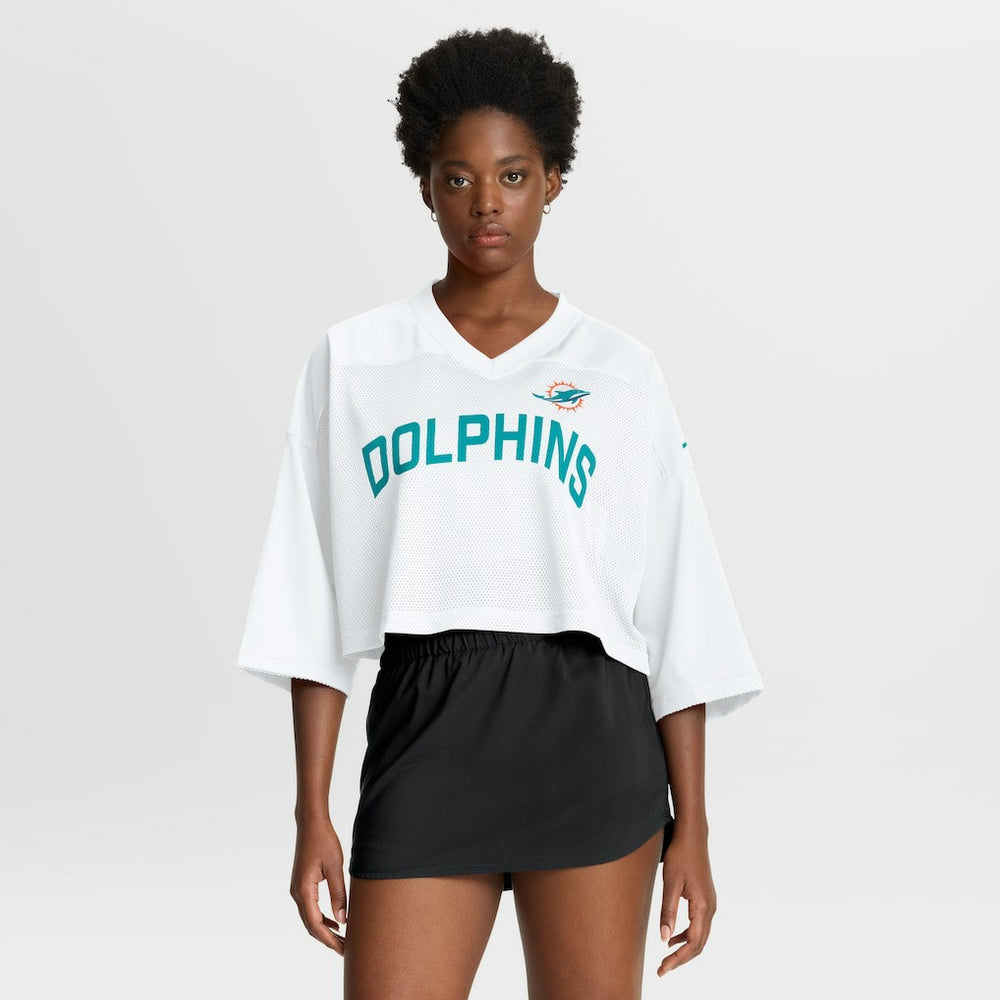 Women's Primetime Cropped Mesh Dri-FIT Fashion Jersey - Miami Dolphins