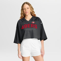 Women's Primetime Cropped Mesh Dri-FIT Fashion Jersey - San Francisco 49ers