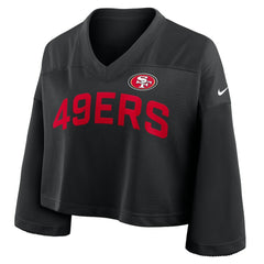 Women's Primetime Cropped Mesh Dri-FIT Fashion Jersey - San Francisco 49ers