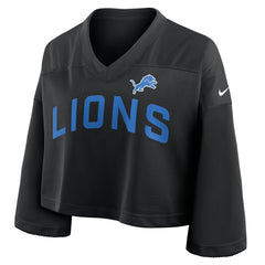 Women's Primetime Cropped Mesh Dri-FIT Fashion Jersey - Detroit Lions
