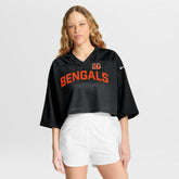 Women's Primetime Cropped Mesh Dri-FIT Fashion Jersey - Cincinnati Bengals