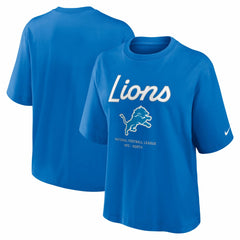 Women's Essential Script Relaxed Boxy T-Shirt - Detroit Lions