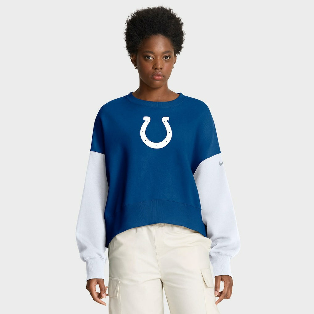 Women's Oversized Color-Block Pullover Sweatshirt - Indianapolis Colts