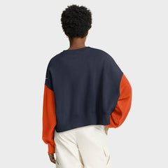 Women's Oversized Color-Block Pullover Sweatshirt - Chicago Bears