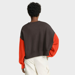Women's Oversized Color-Block Pullover Sweatshirt - Cleveland Browns