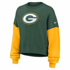Women's Oversized Color-Block Pullover Sweatshirt - Green Bay Packers
